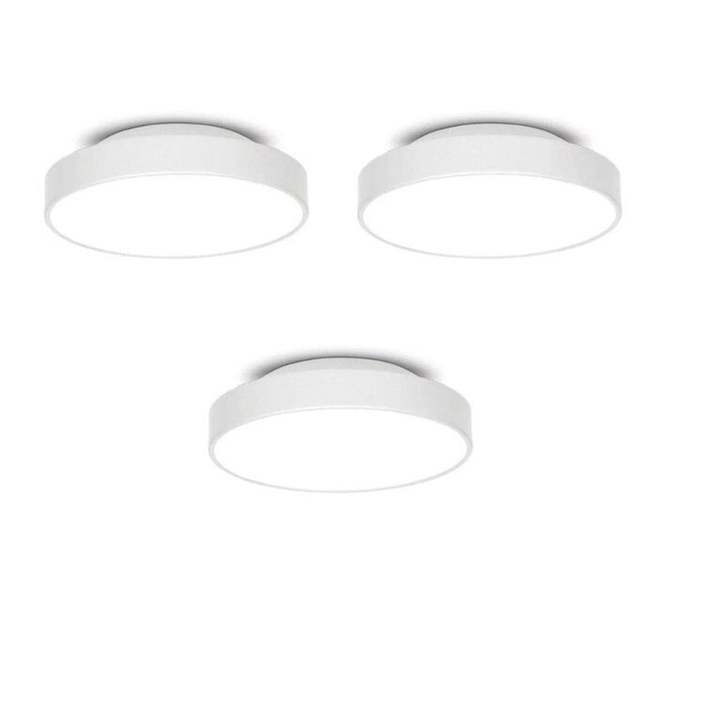 Kit com 3 Plafons para 3 Lâmpadas Redondo 36cm 7652 Jd Molina Branco