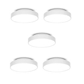 Kit com 5 Plafons para 3 Lâmpadas Redondo 36cm 7652 Jd Molina Branco