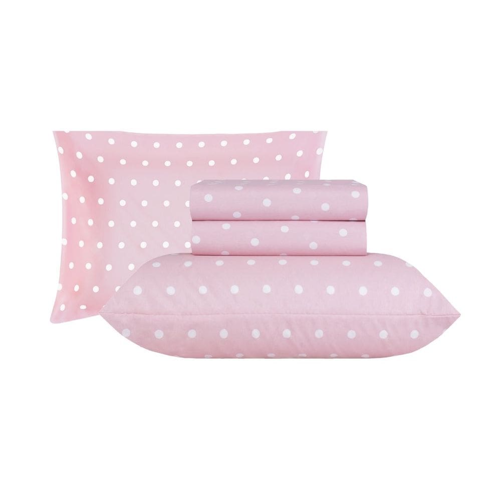 Jogo de Cama Queen Sultan 180F Sonhare Prata Poá Rosa