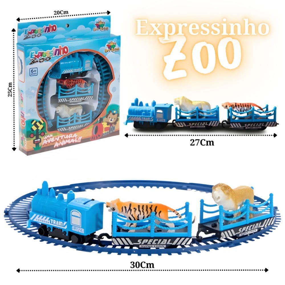 Trem Ferrorama Locomotiva Brinquedo Trenzinho elétrico a Pilha Expressinho ZOO