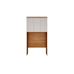 Modulado de Quarto Armário Ponte Aéreo Solteiro Rizon c/ 3 Portas Freijo Cumaru c/ Fendi - Novo Horizonte