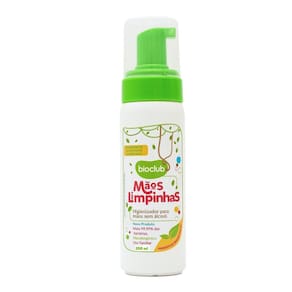 Higienizador Vegano Sem Álcool Mãos Limpinhas Bioclub 200ml