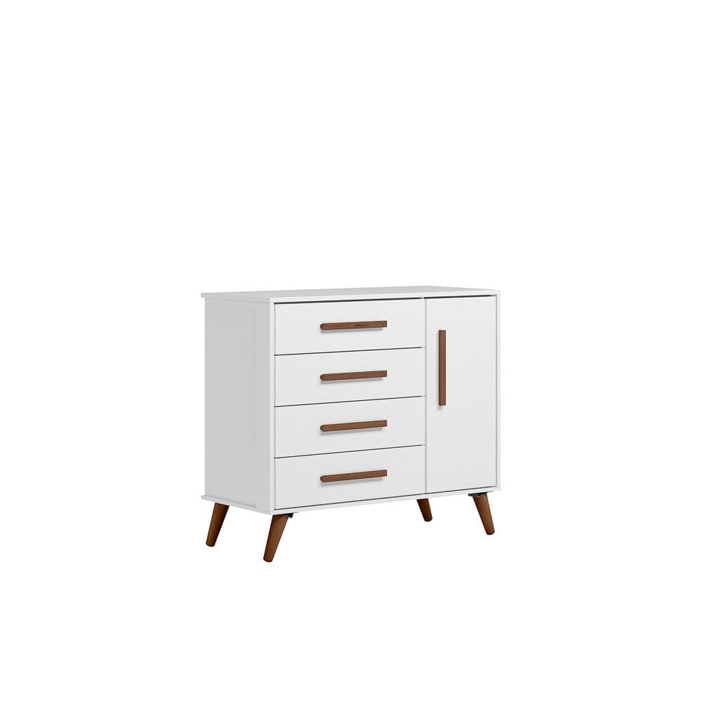 Cômoda Infantil  Retrô 1 Porta e 4 Gavetas - Qmovi