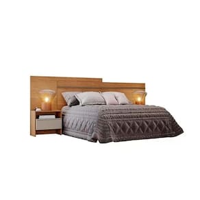 Cabeceira Cama Box Madeirado Cor Cumaru/Fendi Casal Prime 2 Mesas c/ 2 Gavetas Cumaru/Fendi - Novo Horizonte