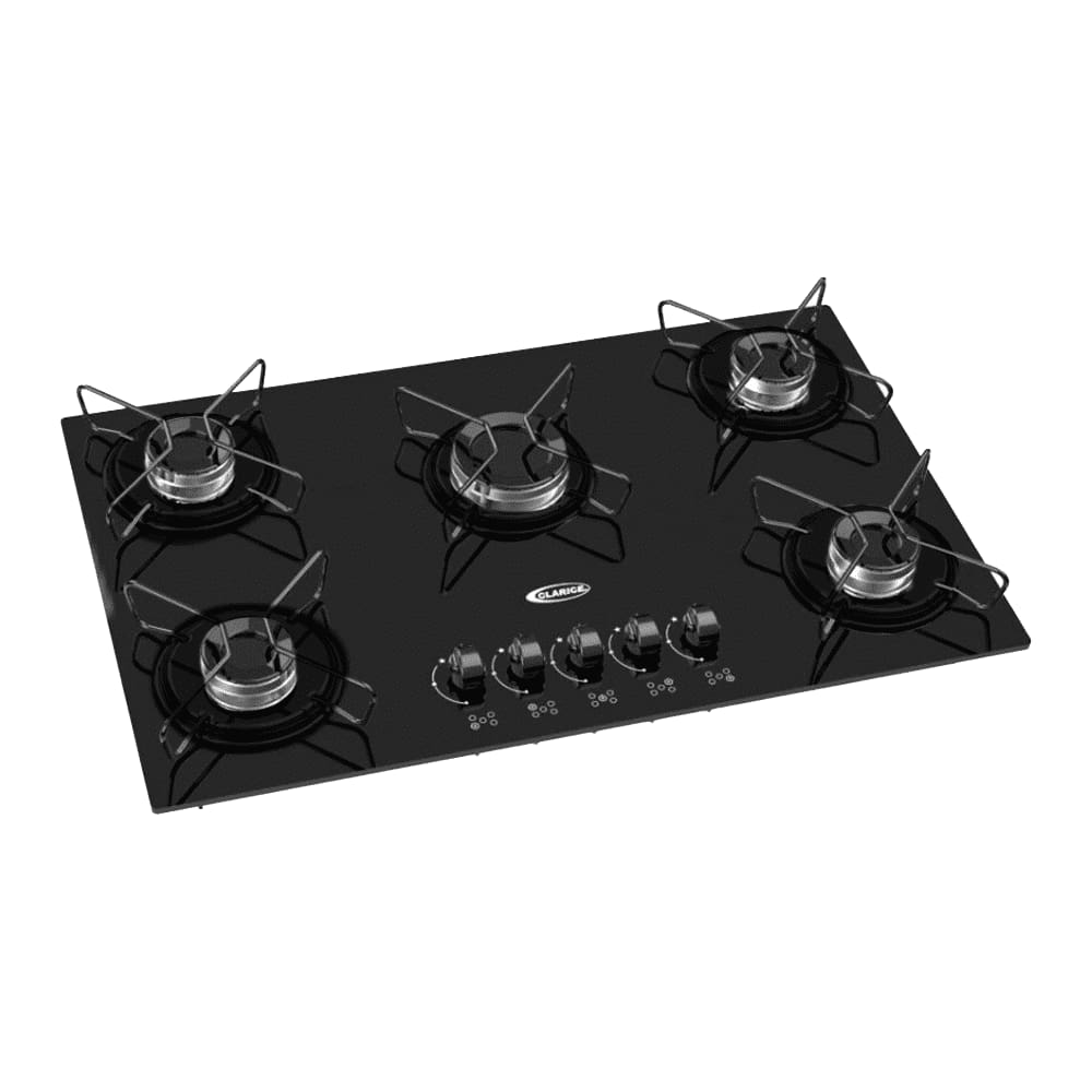 Fogão a Gas Cooktop Clarice 5 Boca MC Base Esmaltadas-PRETO