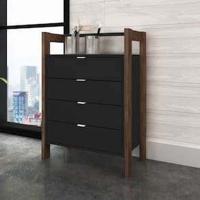 Cômoda com 4 Gavetas 65x90cm Preto Tecno Mobili