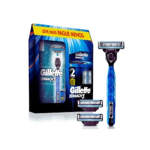 Kit Gillette 1 Aparelho Mach3 Acqua Grip + 3 Refis Mach3