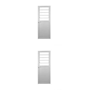 Kit com 2 Portas de Alumínio Basculante 210x80cm com Vidro Mini Boreal Soft Plus Mgm Branco