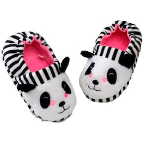 Pantufa Infantil Antiderrapante Menina Panda Pelo Inverno