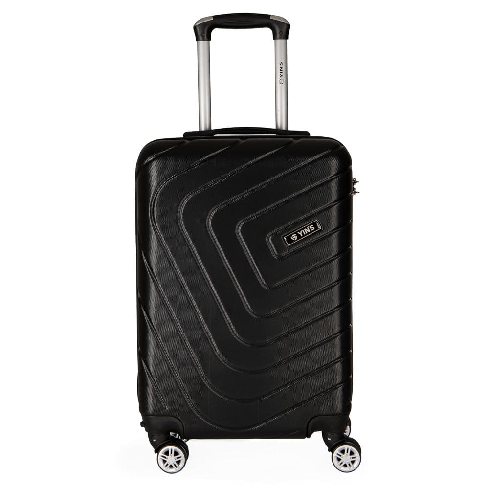 Mala de Bordo Pequena para Viagem em Abs Yins Ys21158 Cadeado Integrado Rodas Duplas Giro 360º Preto