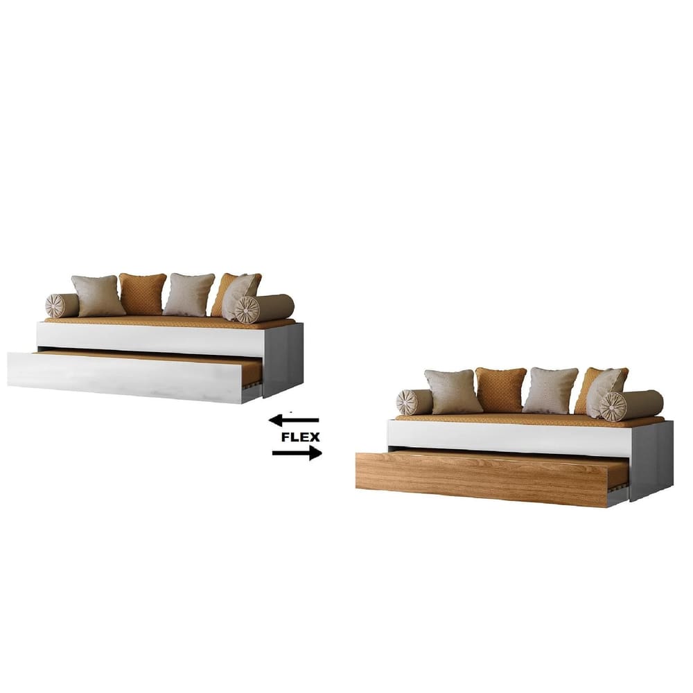 Bicama Solteiro Ônix Flex Nature Branco Sem Colchão - Peternella
