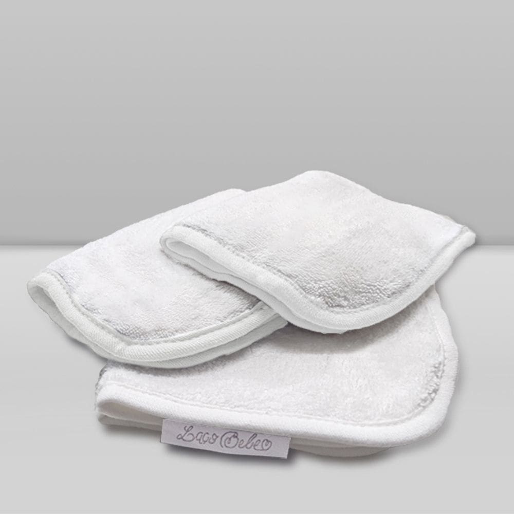 Kit Paninho de Boca/Babitas Branco - Laço Bebê