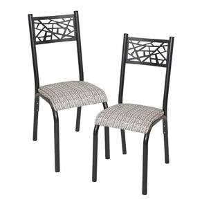 Cadeira De Aço 2 Unidades Preto E Manteiga Hupi Shop Jm
