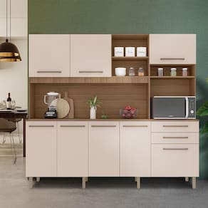 Armário De Cozinha Compacta Completa Com Pés Reguláveis Montana Arenas Emery Jm Móveis