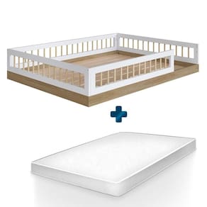 Cama Casal Criança Montessoriana Aveiro Oak Branco