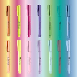 Kit 15 Caneta Marca Texto FABER-CASTELL Grifpen Tons Pastel, Neon Novas Cores