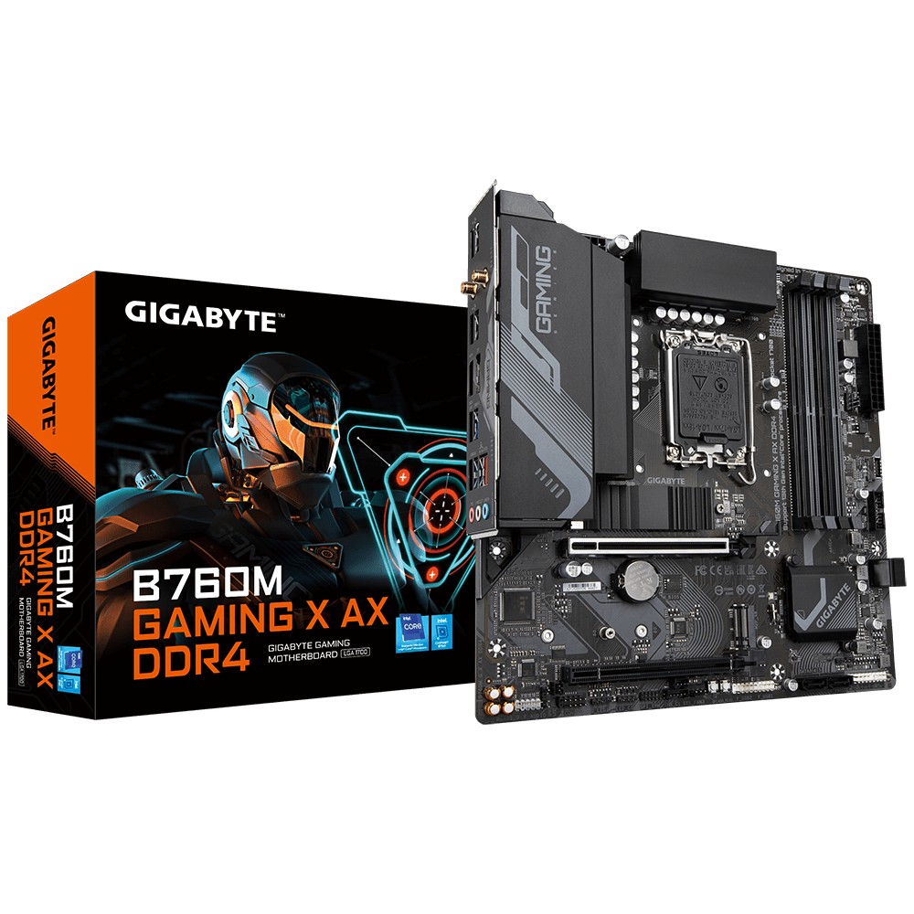 Placa Mae Gigabyte INTEL LGA1700 DDR4 Micro ATX- B760M Gaming X AX 1.1
