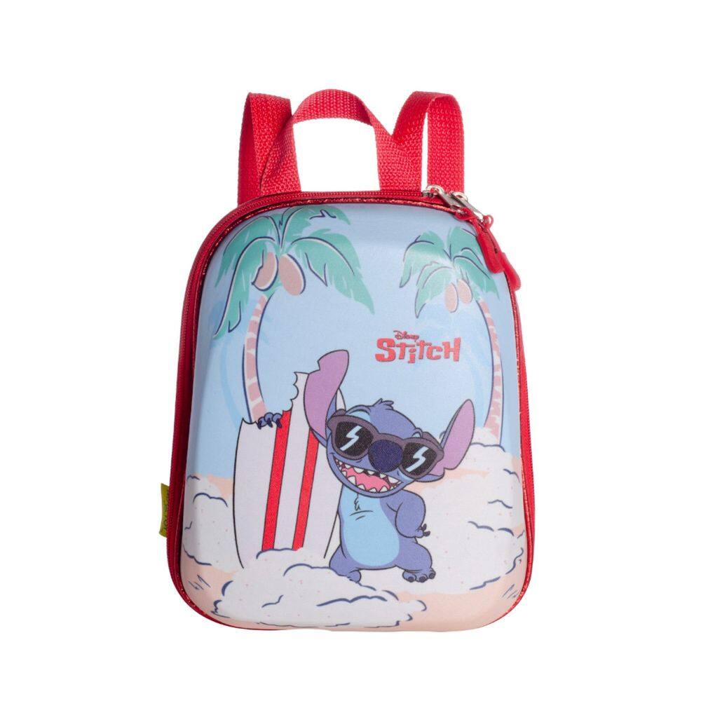 Lancheira de Costas Stitch Praia 3D Infantil Impermeável