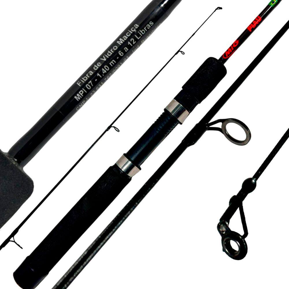 Vara Pesca MIG Piau Ultra light 06-12lb MPI07 1,40m Fibra de Vidro p/ Molinete