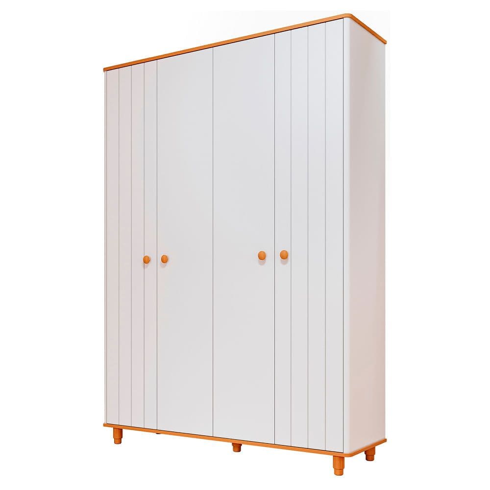 Guarda-roupa 4 Portas Cupcake - Off White e Nature