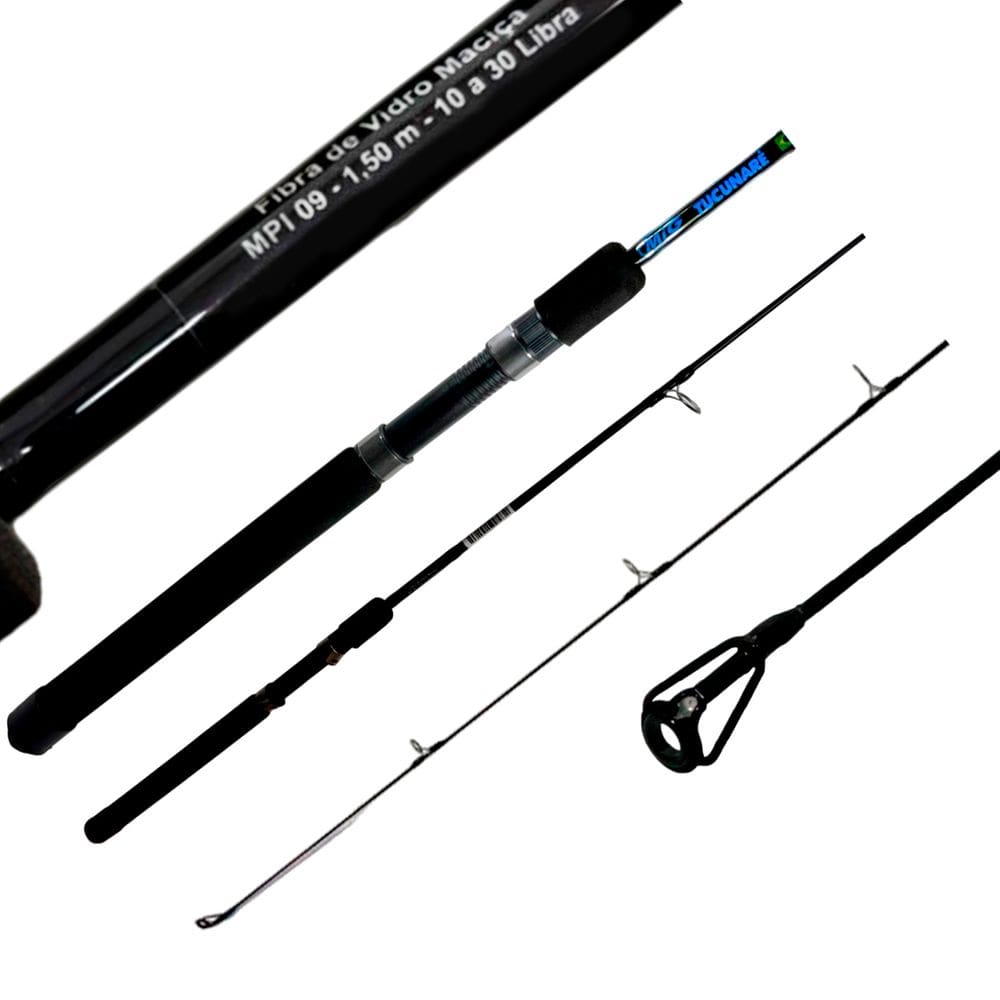 Vara Pesca MIG Tucunaré 10-30lb Inteiriça MIP09 1,50m Fibra de Vidro Molinete