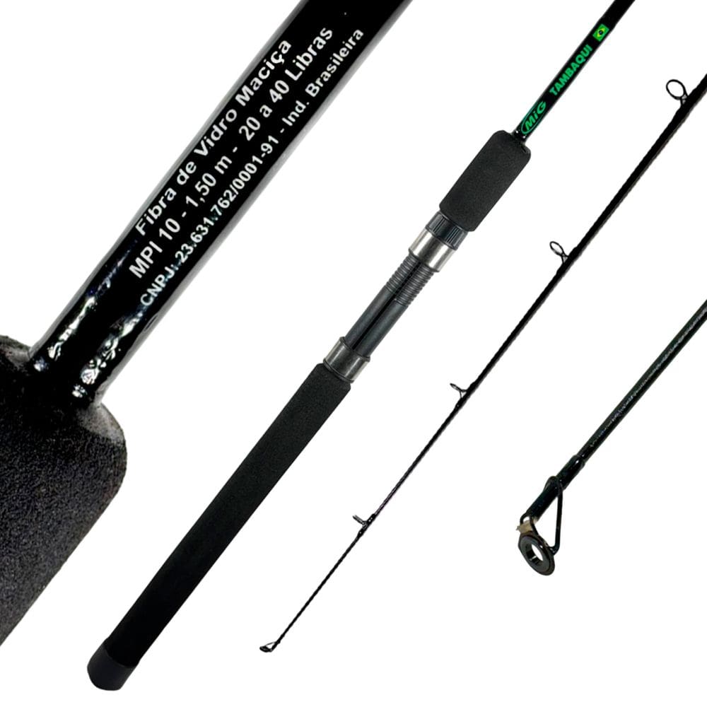 Vara Pesca MIG Tambaqui 20-40lb Inteiriça MIP10 1,50m Fibra de Vidro Molinete