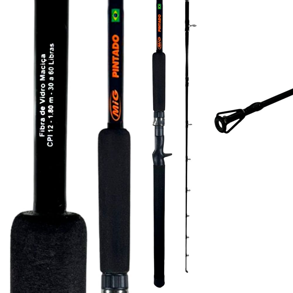 Vara Pesca MIG Pintado 30-60lb Inteiriça CPI12 1,80m Fibra de Vidro Carretilha