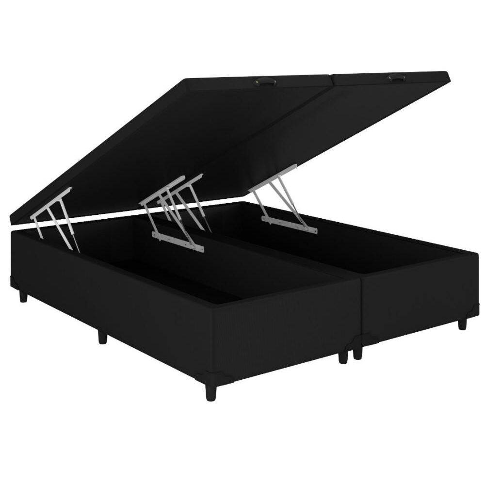 Cama Box Baú Queen Classic – Preto Corino