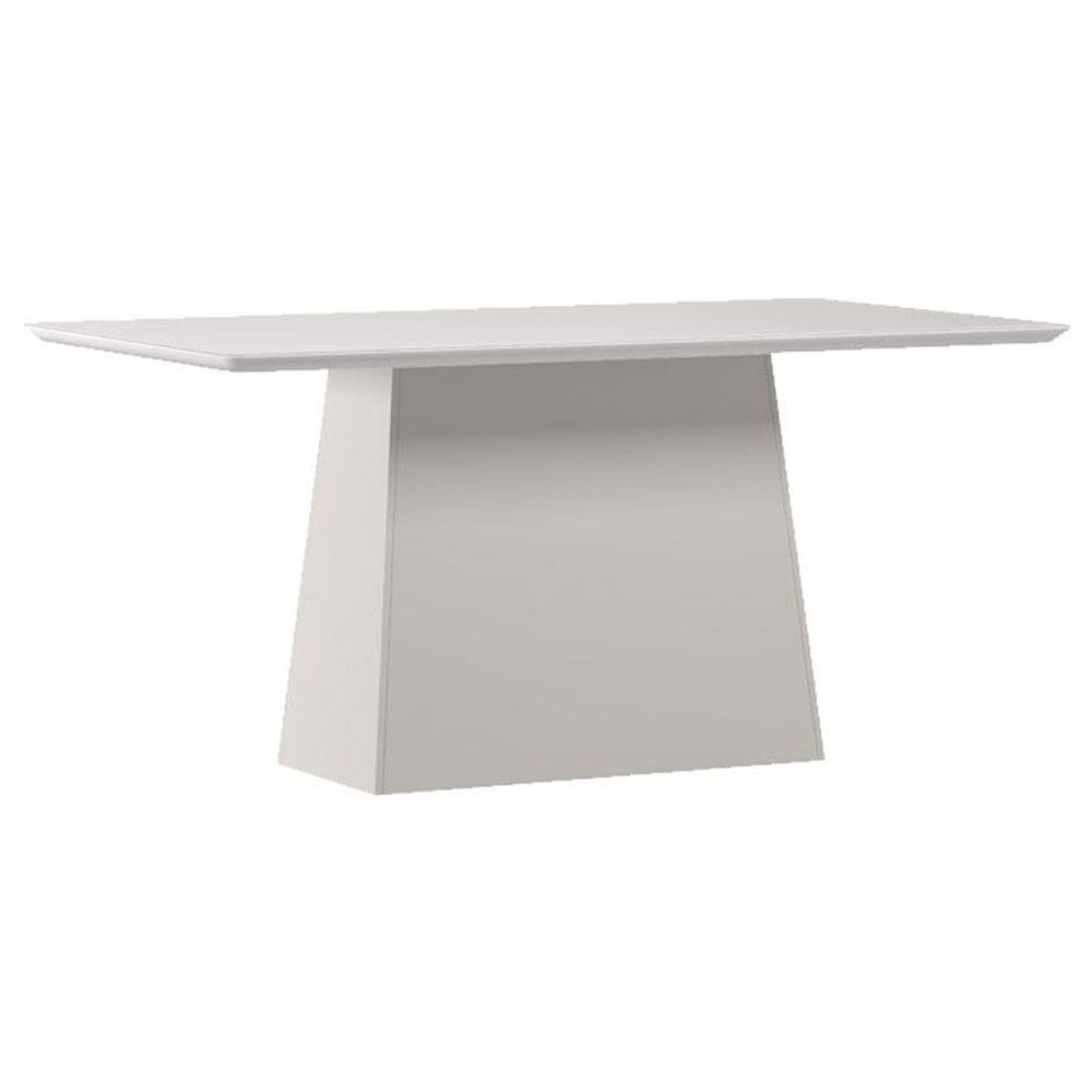 Mesa de Jantar 160 cm Barbara com Vidro Off White - New Ceval