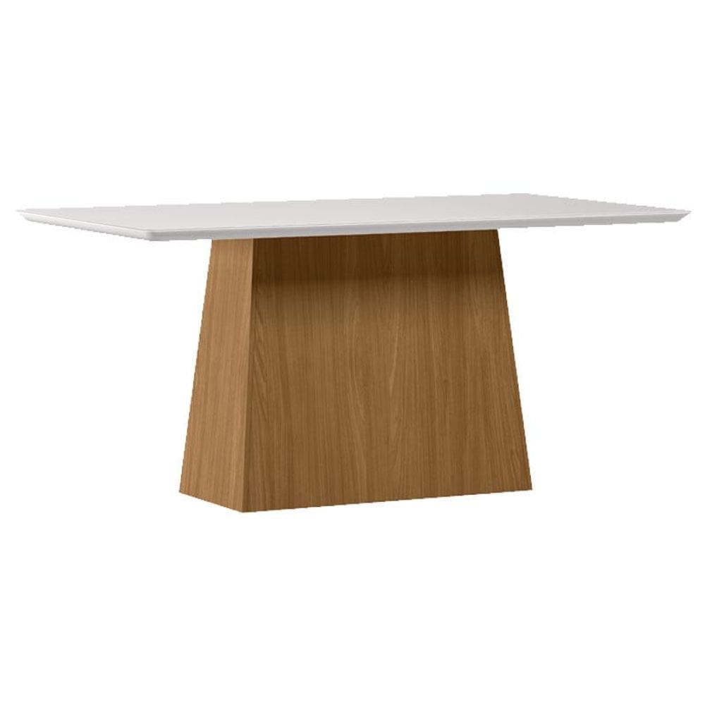 Mesa de Jantar 160 cm Barbara com Vidro Ype Off WhIte - New Ceval