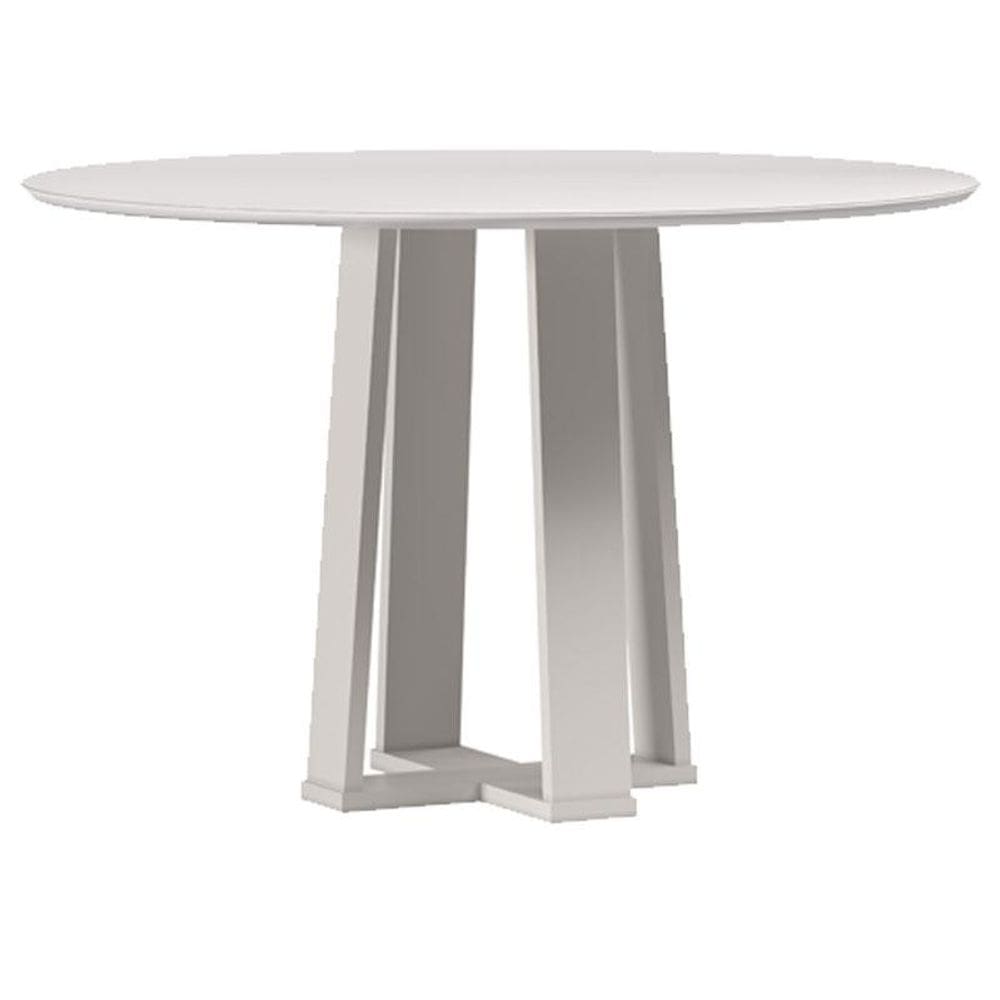 Mesa de Jantar 120 cm Isabela com Vidro Off White - New Ceval