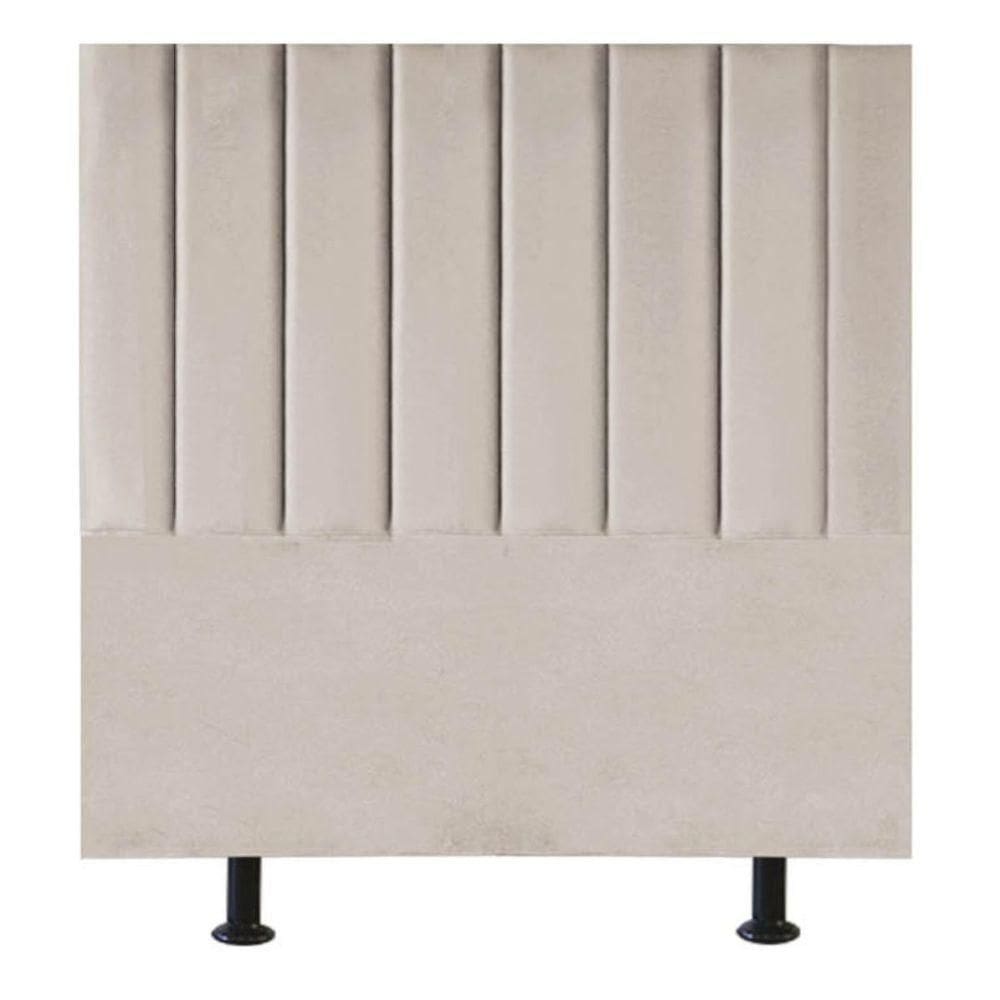 Cabeceira Estofada Cama Box Casal 140 Cm Marina Suede bege