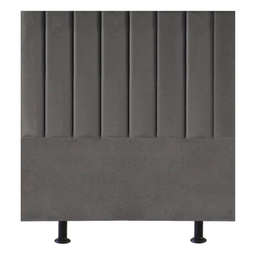 Cabeceira Estofada Cama Box Casal 140 Cm Marina Suede cinza