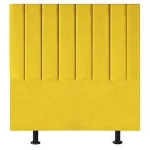 Cabeceira Estofada Cama Box Casal 140 Cm Taís Suede amarelo