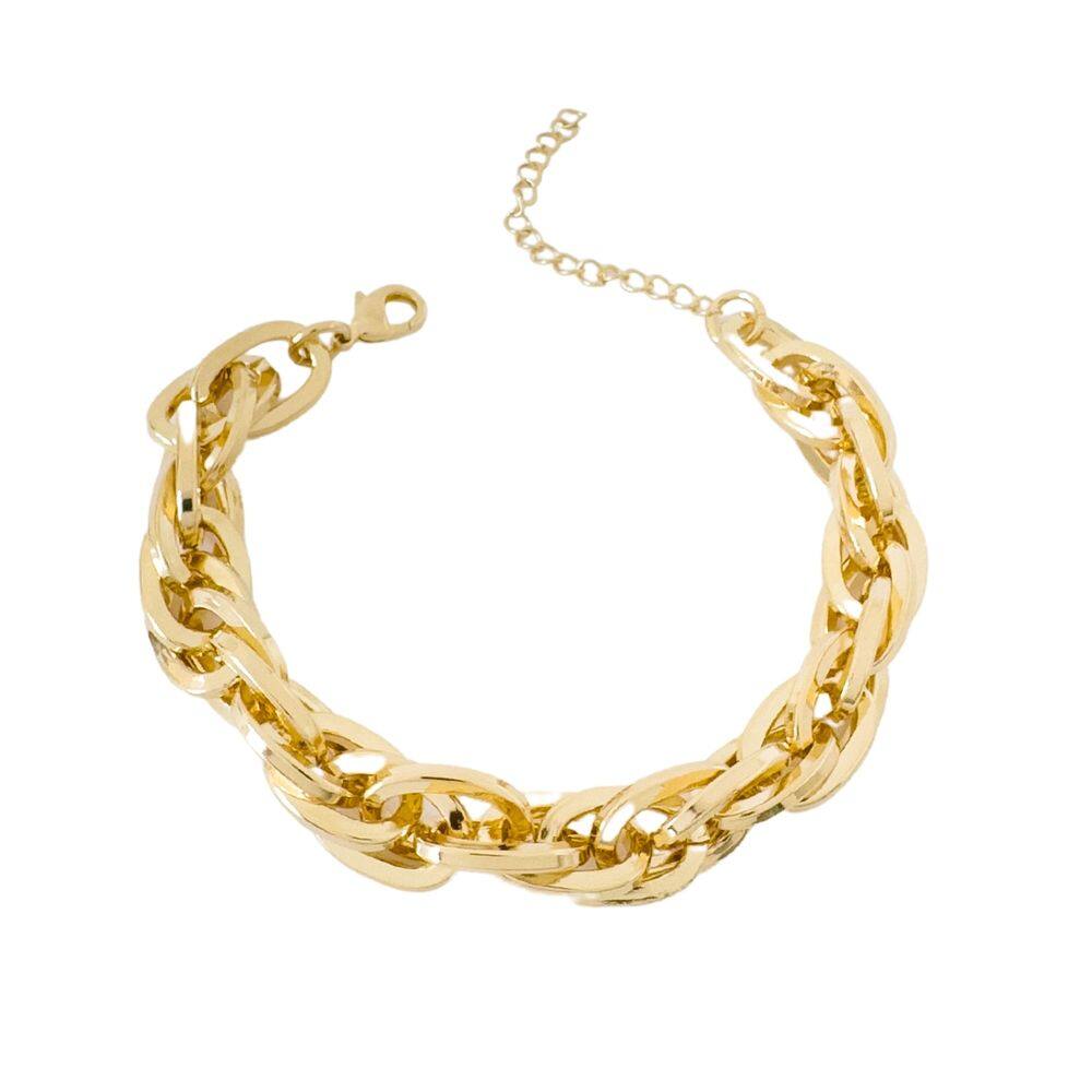 Pulseira Elos Cadeados Banhada a Ouro