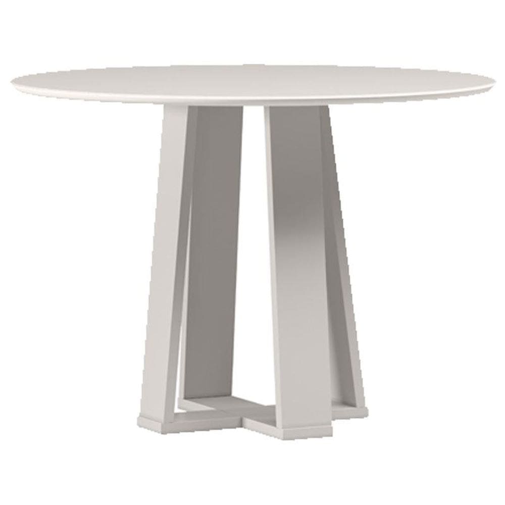 Mesa de Jantar 100x100 cm Isabela com Vidro Off White - New Ceval