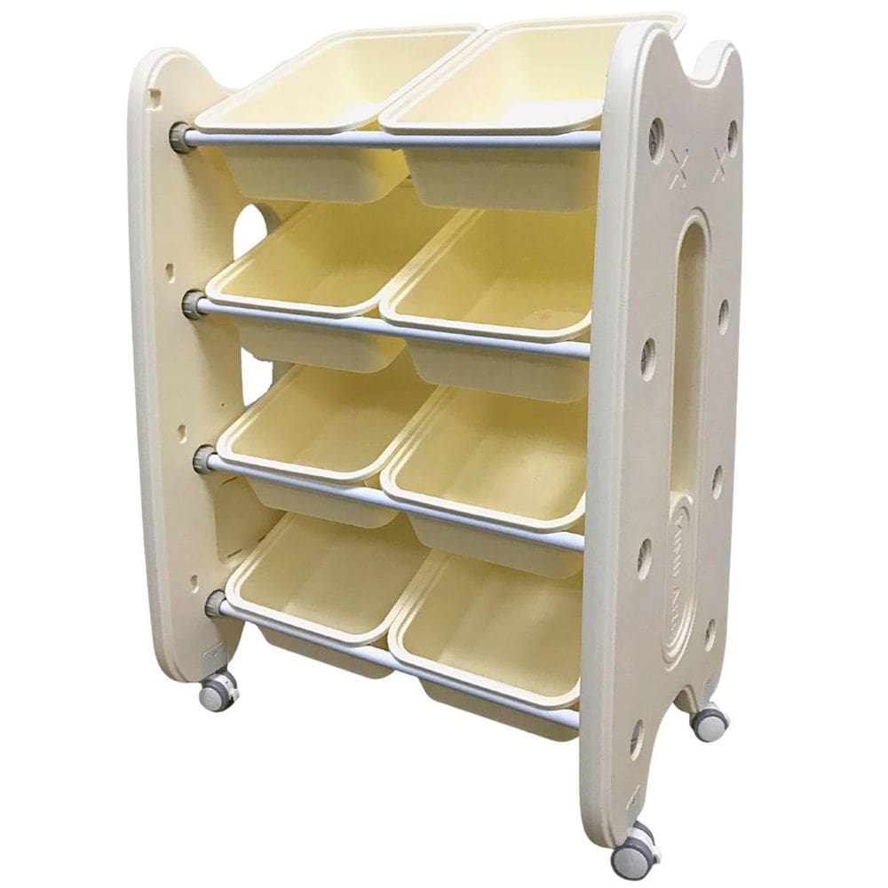 Prateleira Infantil Plástica Organizadora Cesto Estante Baú Brinquedos com Rodinhas Brinqway Bw-285