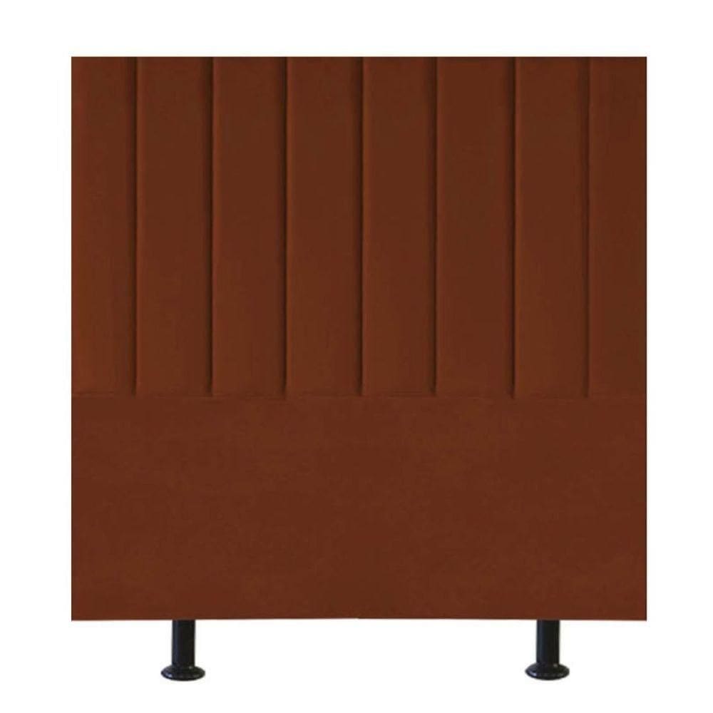 Cabeceira Estofada Cama Box Casal 140 Cm Maisa Veludo terracota