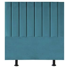 Cabeceira Estofada Cama Box Casal 140 Cm Taís Suede azul Turquesa
