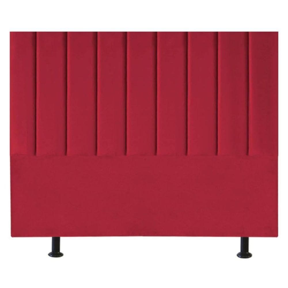 Cabeceira Estofada Cama Box King 195 Cm Marina Suede vermelho