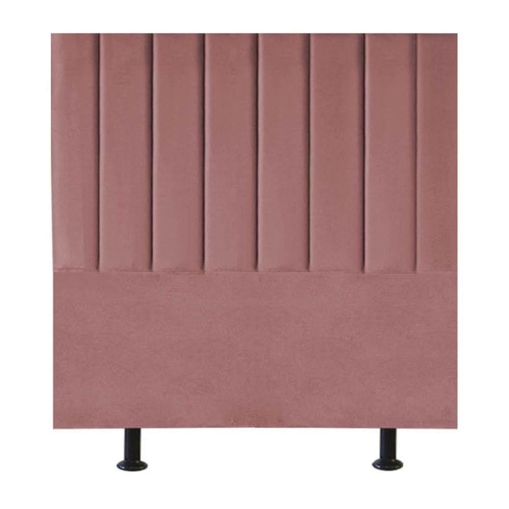 Cabeceira Estofada Cama Box Solteiro 90 Cm Taís Suede rosê