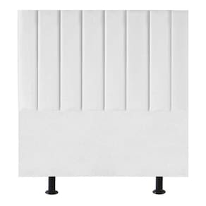 Cabeceira Estofada Cama Box Casal 140 Cm Taís Suede branco