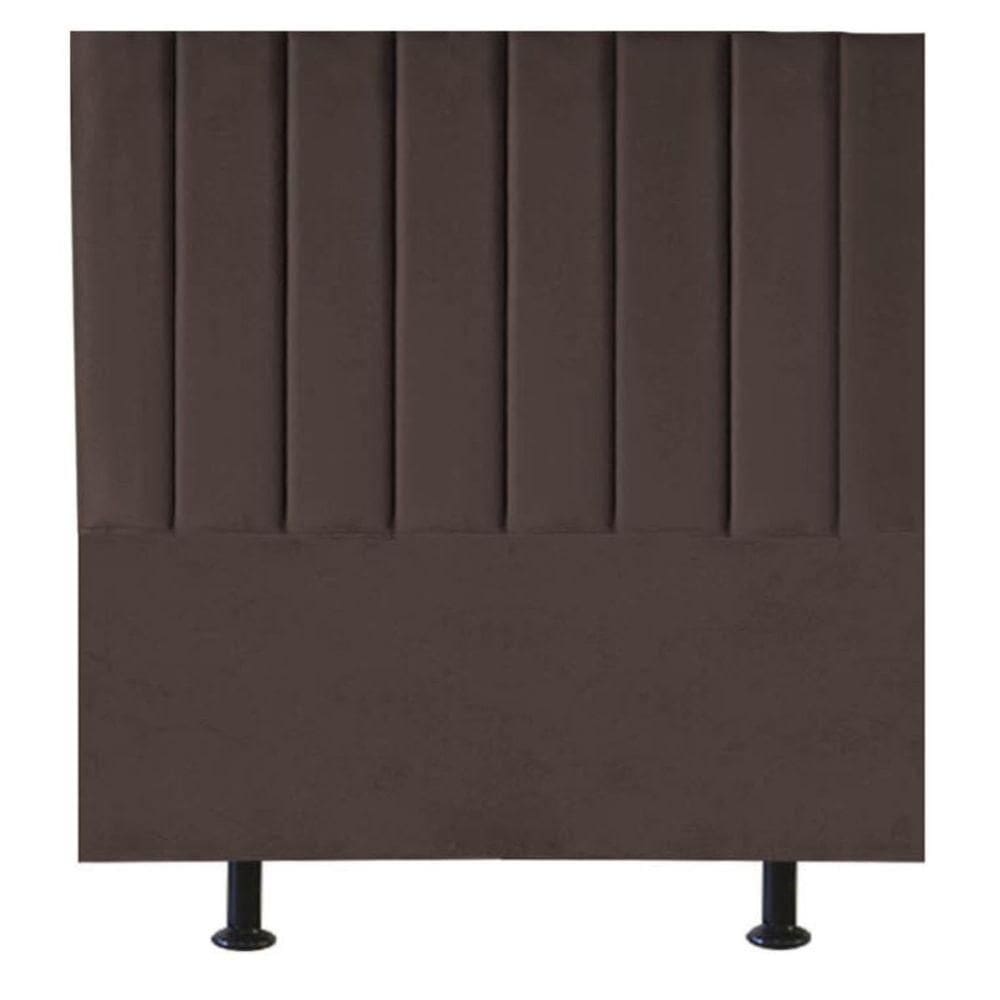 Cabeceira Estofada Cama Box Casal 140 Cm Marina Veludo marrom