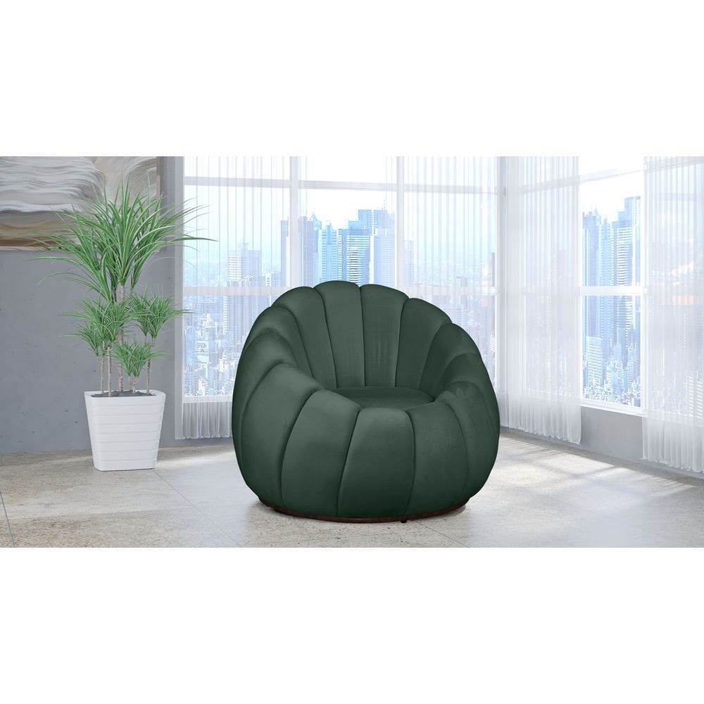 Poltrona Decorativa Concha Giratória Veludo Verde - Londrilar