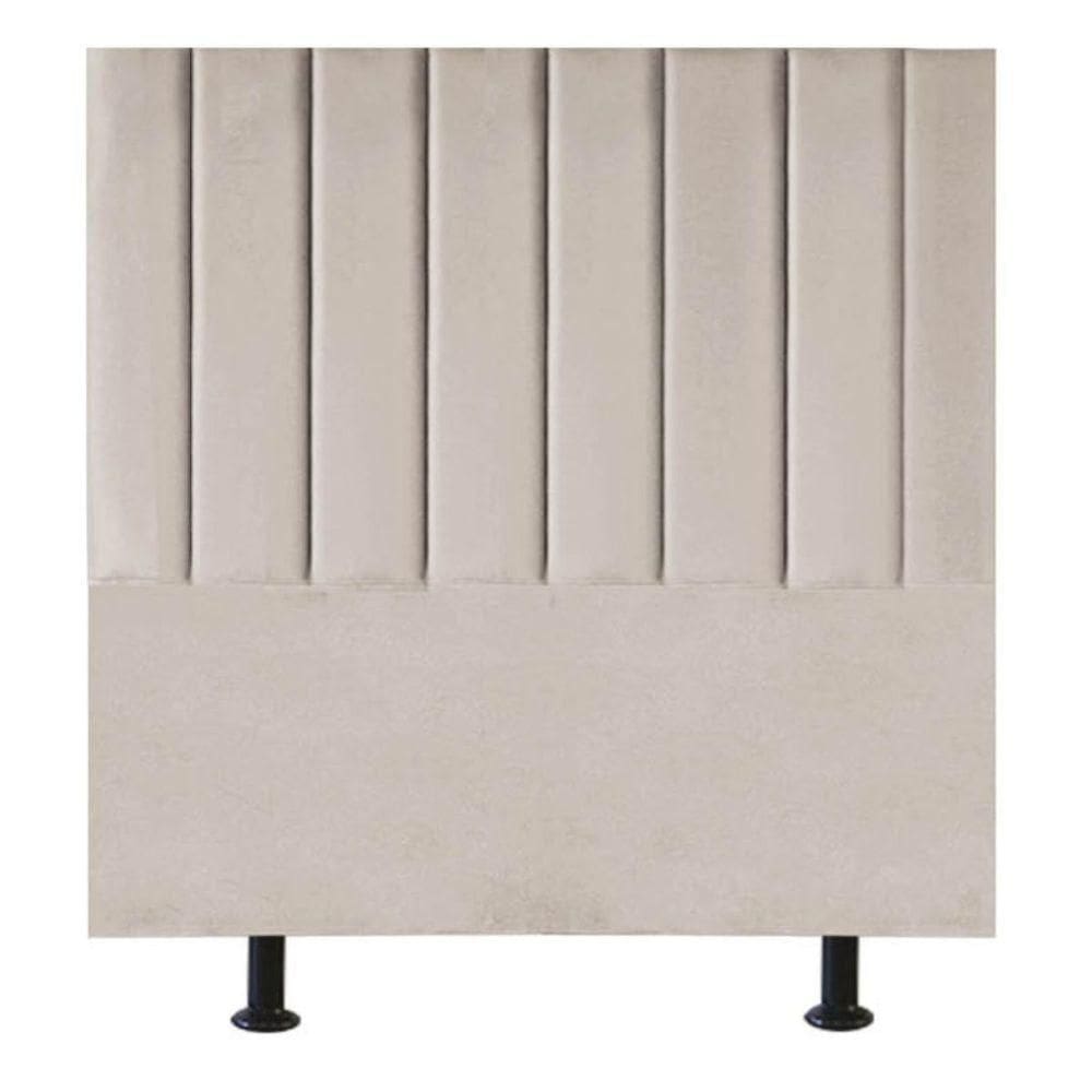 Cabeceira Estofada Cama Box Solteiro 100 Cm Maisa Linho bege