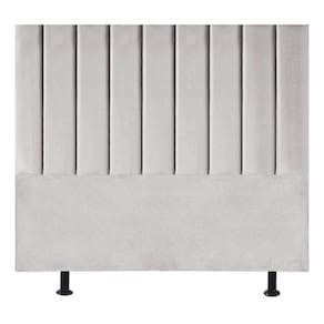 Cabeceira Estofada Cama Box King 195 Cm Maisa Suede cinza Claro