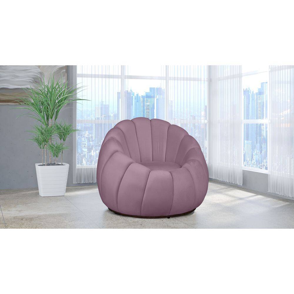 Poltrona Decorativa Concha Giratória Veludo Rose - Londrilar
