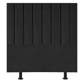 Cabeceira Estofada Cama Box Casal 140 Cm Taís Suede preto
