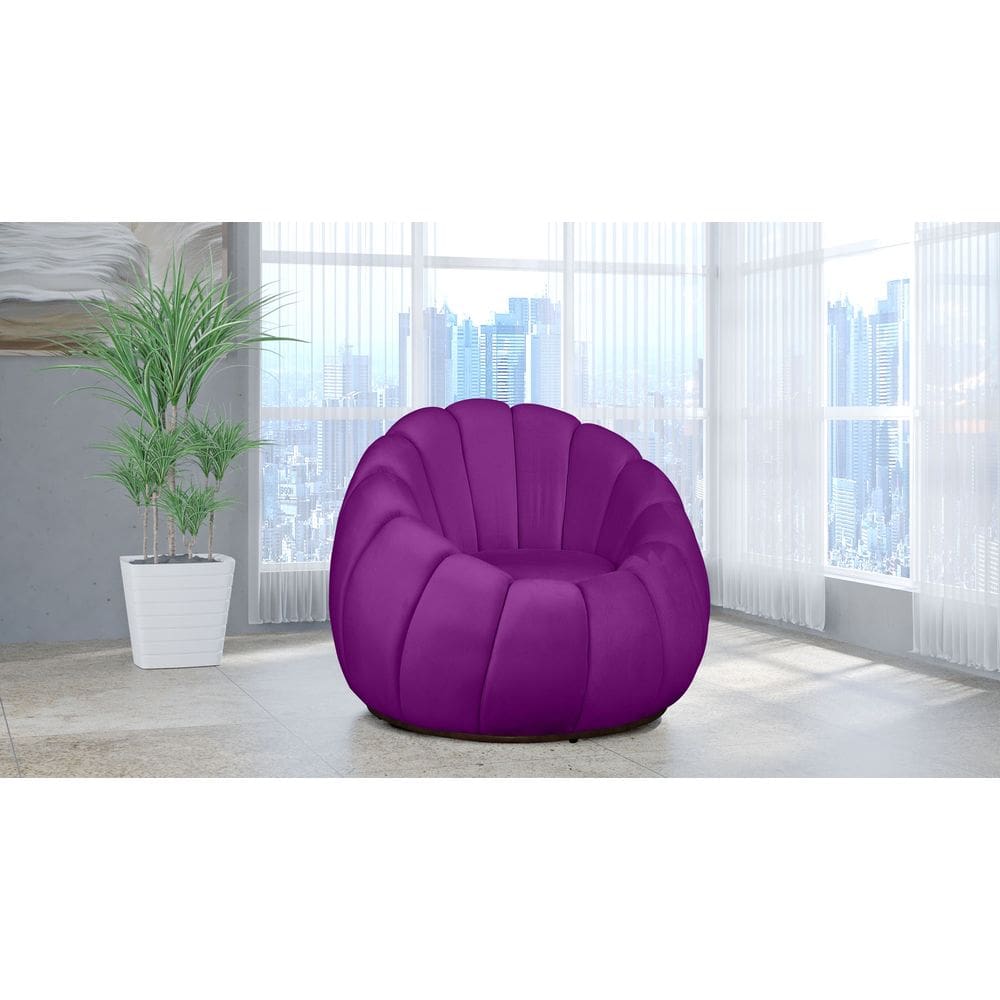 Poltrona Decorativa Concha Giratória Veludo Roxo - Londrilar