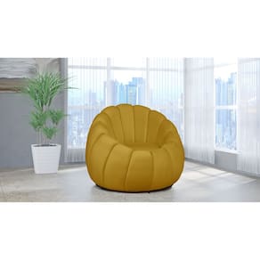 Poltrona Decorativa Concha Veludo Mostarda - Londrilar